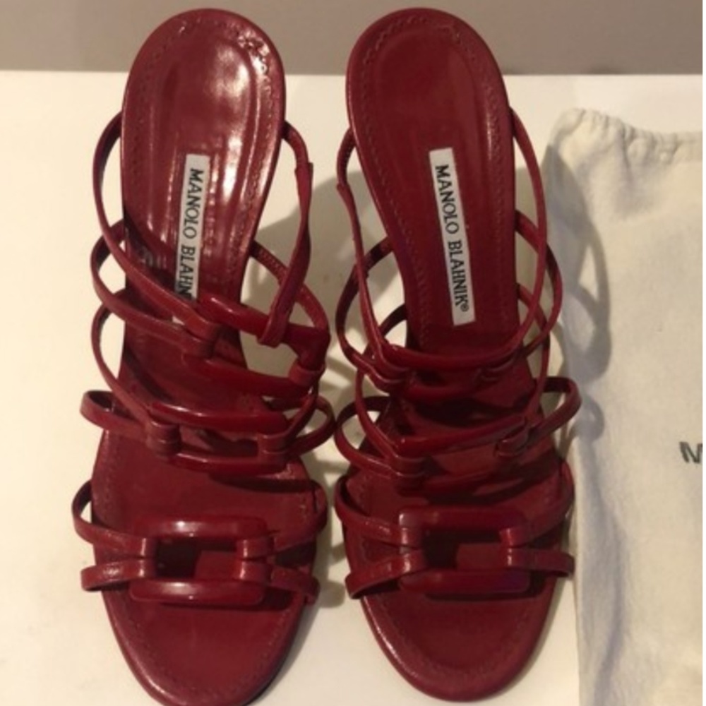 Manolo Blahnik Red Sandals EU 38